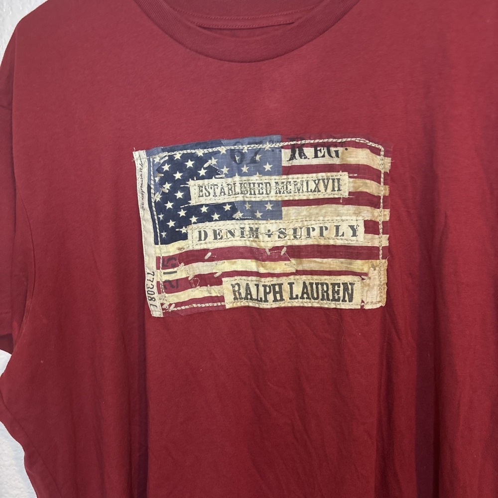 Denim Supply Ralph Lauren Distressed American Flag T-Shirt XL Single‎ Stitch - Picture 2 of 16